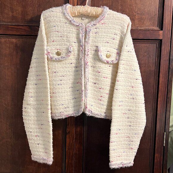 J. Crew Cream Tweed Cardigan - Picture 1 of 12